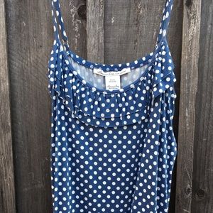 American Rag Blue & White PolkaDot Strappy tank